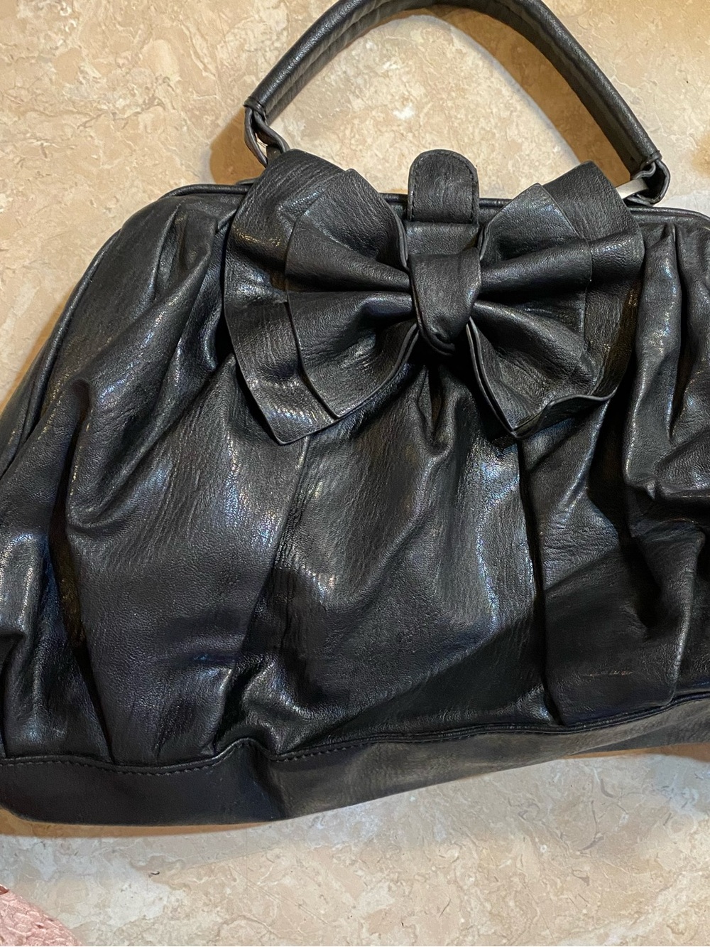 Jessica Simpson Black Bow Satchel Handbag - Picture 7 of 7